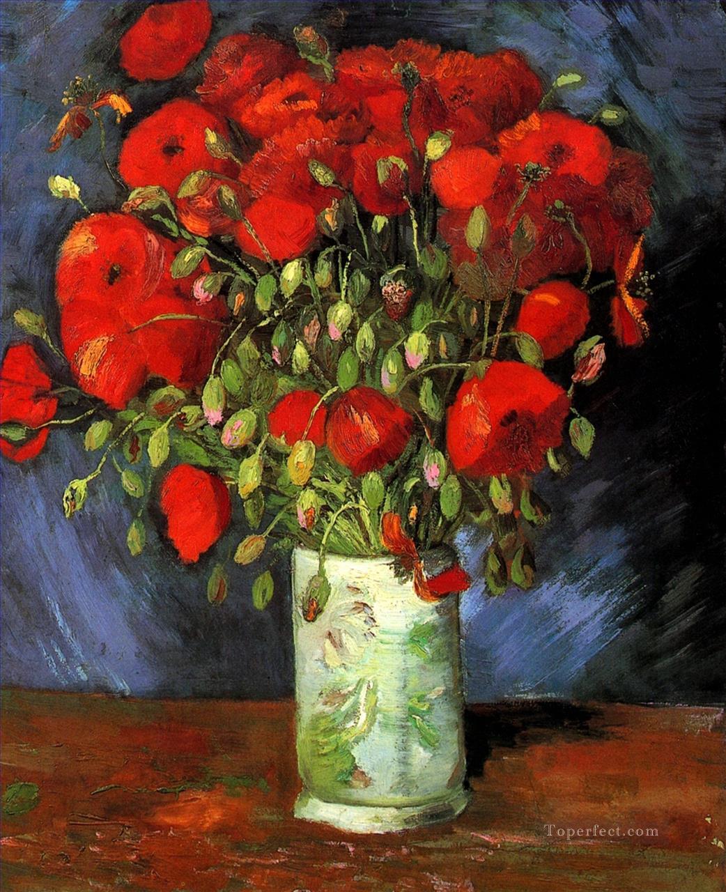 Vase with Red Poppies Vincent van Gogh Impressionism Flowers Oil Paintings